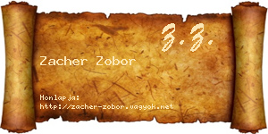 Zacher Zobor névjegykártya